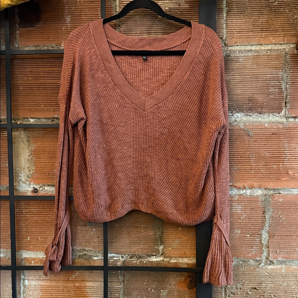 Express Rust Knit Sweater